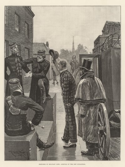 Sketches of Military Life, Arrival of the New Subaltern by Richard Caton Woodville junior